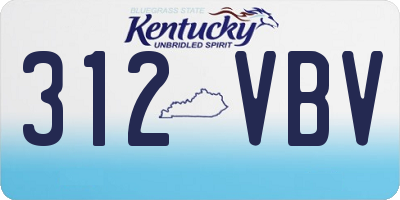 KY license plate 312VBV