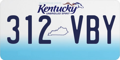 KY license plate 312VBY