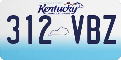 KY license plate 312VBZ