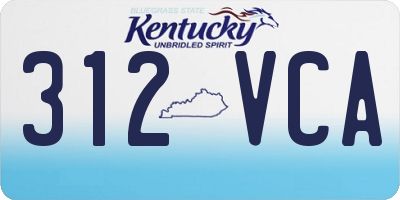 KY license plate 312VCA