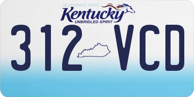 KY license plate 312VCD