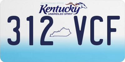 KY license plate 312VCF