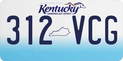 KY license plate 312VCG