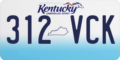 KY license plate 312VCK