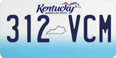 KY license plate 312VCM
