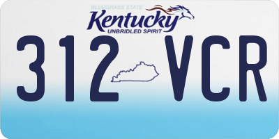KY license plate 312VCR