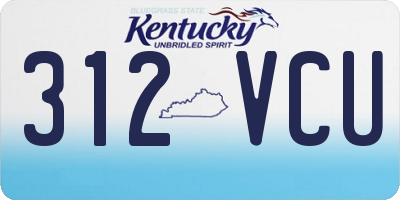 KY license plate 312VCU
