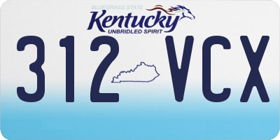 KY license plate 312VCX