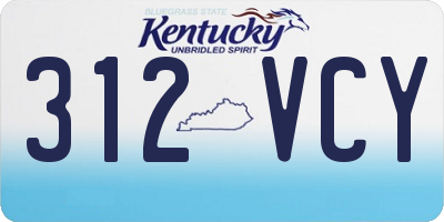 KY license plate 312VCY
