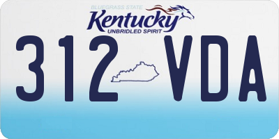 KY license plate 312VDA