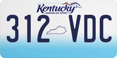 KY license plate 312VDC