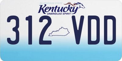 KY license plate 312VDD