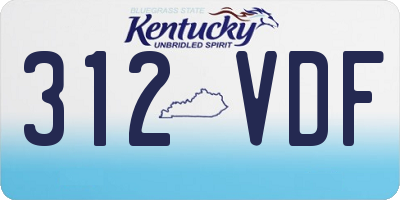 KY license plate 312VDF