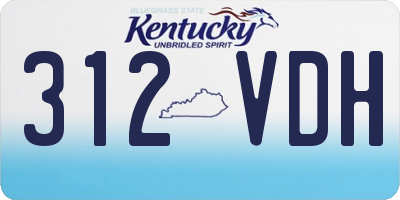 KY license plate 312VDH