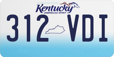 KY license plate 312VDI