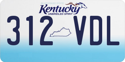 KY license plate 312VDL