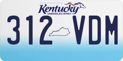 KY license plate 312VDM