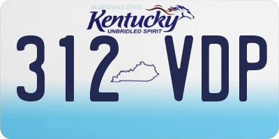 KY license plate 312VDP