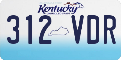 KY license plate 312VDR