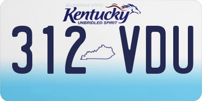 KY license plate 312VDU