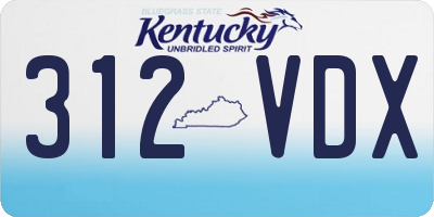 KY license plate 312VDX