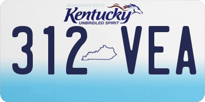 KY license plate 312VEA