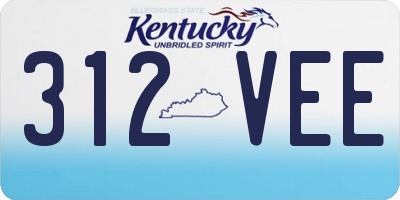 KY license plate 312VEE