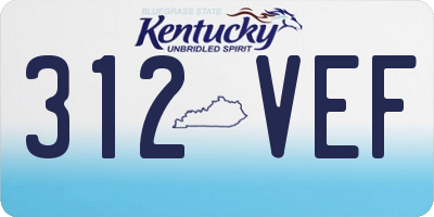 KY license plate 312VEF