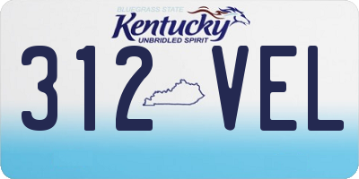 KY license plate 312VEL