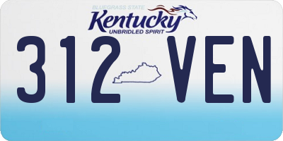 KY license plate 312VEN