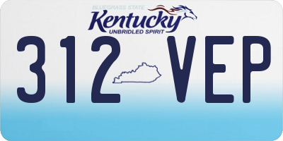 KY license plate 312VEP