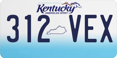 KY license plate 312VEX