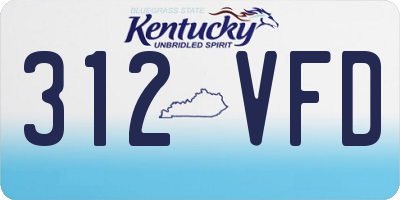 KY license plate 312VFD