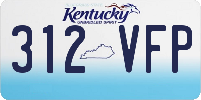 KY license plate 312VFP