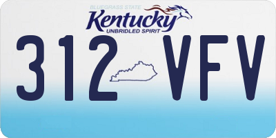 KY license plate 312VFV