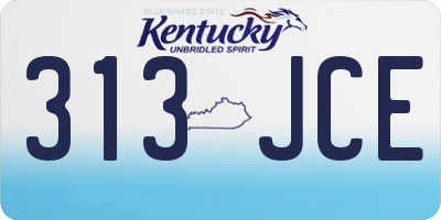 KY license plate 313JCE