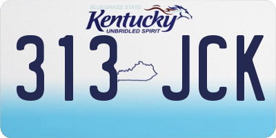 KY license plate 313JCK