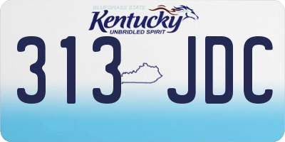KY license plate 313JDC