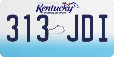 KY license plate 313JDI