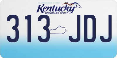 KY license plate 313JDJ