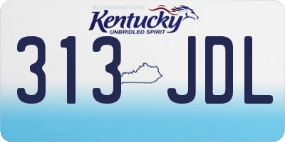 KY license plate 313JDL
