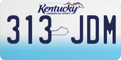 KY license plate 313JDM