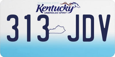 KY license plate 313JDV