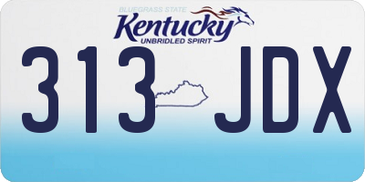 KY license plate 313JDX