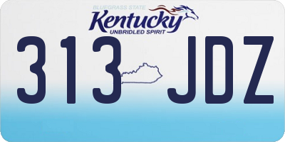 KY license plate 313JDZ