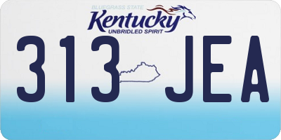 KY license plate 313JEA