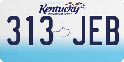 KY license plate 313JEB