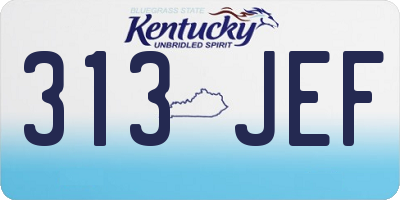 KY license plate 313JEF