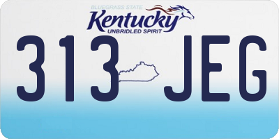 KY license plate 313JEG