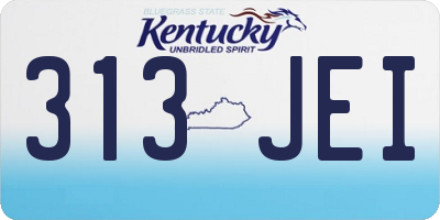KY license plate 313JEI